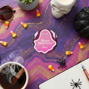 Playful Pink Ghost Halloween Stickers