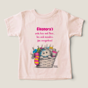Playful pink sock monster design