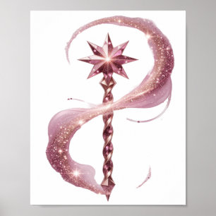 Playful Pink STAR WAND Quote Design Poster