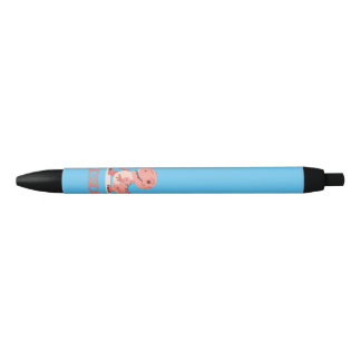 Playful Pink T-Rex Dino With Kids Name Black Ink Pen