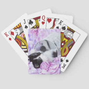 Playful "Pippa" Purple Floral Playing Cards