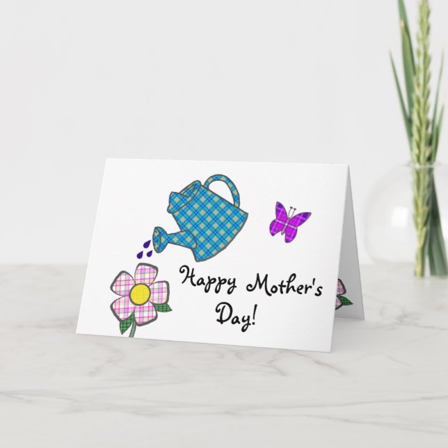 Playful Plaid Flower for Mother Card (Front)
