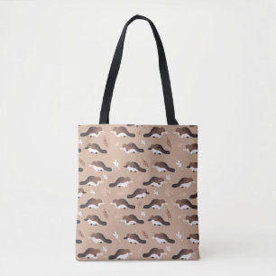 Playful Platypus Pattern Tote Bag
