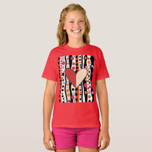 Playful Polka Dots and Stripes Pattern T-Shirt