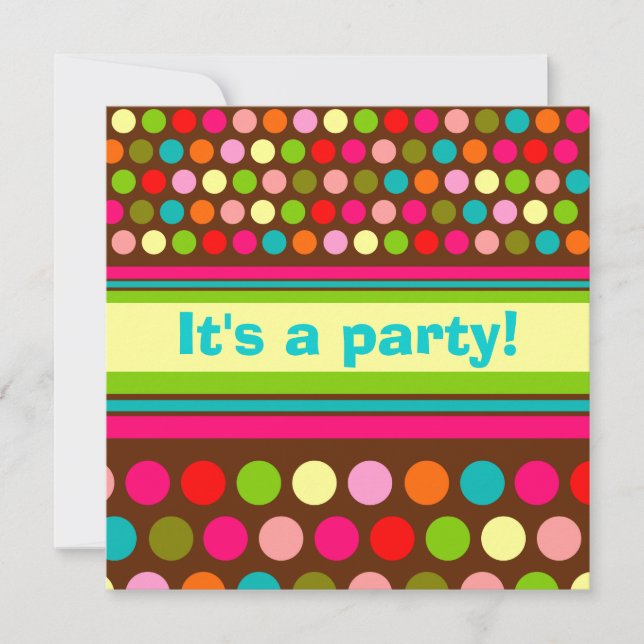 Playful Polka Dots Birthday Invitation (Front)