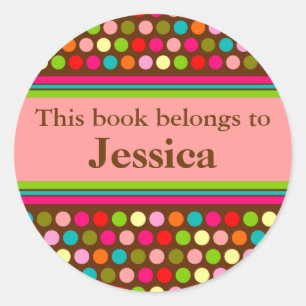 Playful Polka Dots Book Label