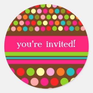Playful Polka Dots Classic Round Sticker