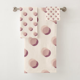 Playful Polka Dots Purple Bath Towel Set