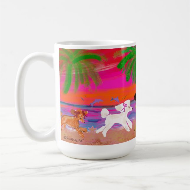 Playful Poodles in Florida Coffee Mug (Left)