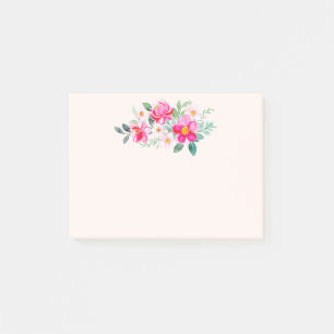 Playful Pretty Pink Flower Bouquet Post-it Notes