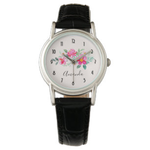 Playful Pretty Pink Flower Bouquet Watch