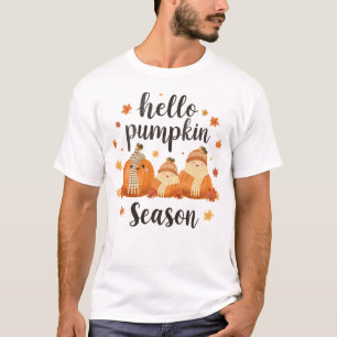 Playful Pumpkin Patch Seasonal Artwork for Fall T-Shirt