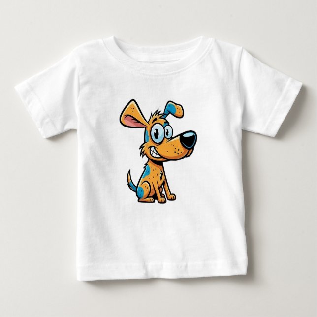 Playful Pup Baby Fine Jersey T-Shirt (Front)