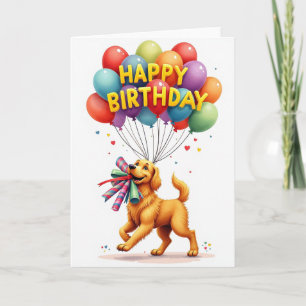 Playful Pup Balloon Card
