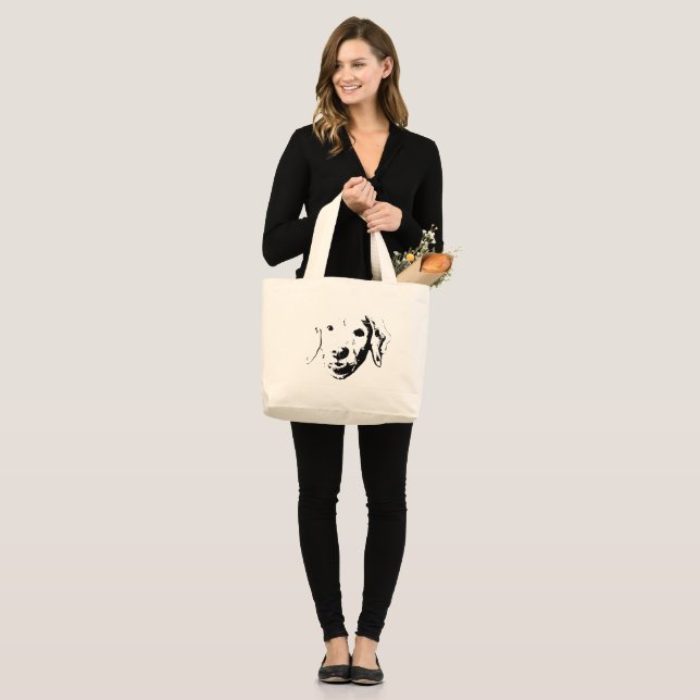 Playful Pup Carry Large Tote Bag (Front (Model))