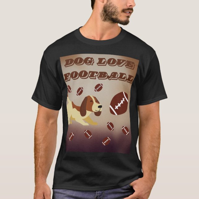 Playful Pup Men's Football Dog Graphic  T-Shirt (Front)
