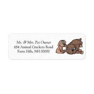 Playful Puppy Dog Return Address Labels Stickers