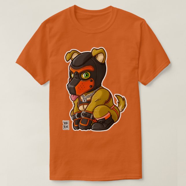 PLAYFUL PUPPY ORANGE MASK BEARZOO SERIES T-Shirt (Design Front)