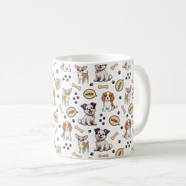 Playful Puppy Parade Coffee Mug (Front Right)