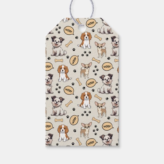 Playful Puppy Parade Gift Tags (Front)