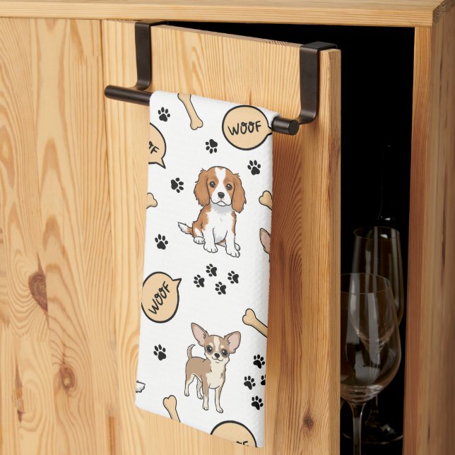 Playful Puppy Parade Tea Towel (Thirds Fold)