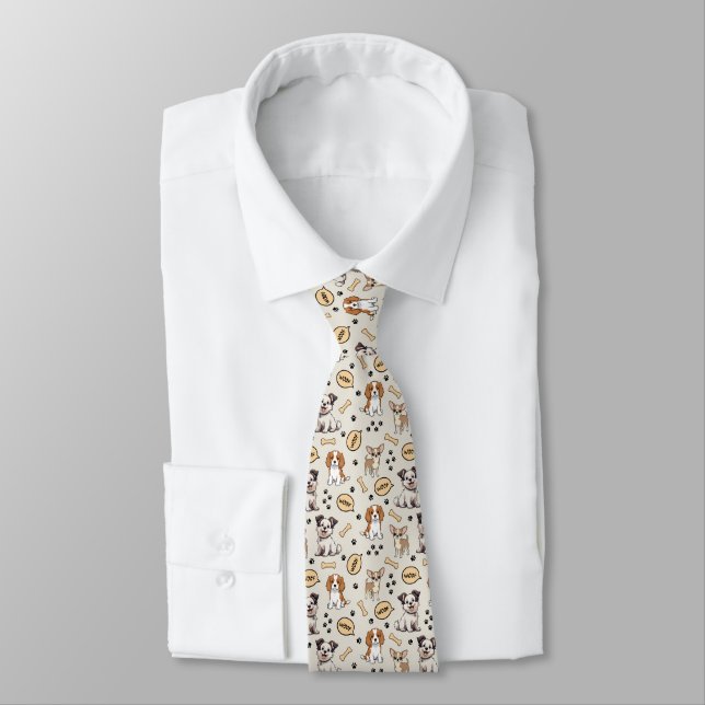 Playful Puppy Parade Tie (Tied)