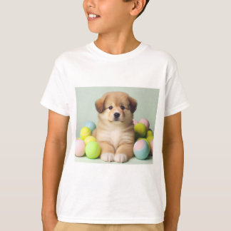 Playful Puppy T-shirt for girls and boys.