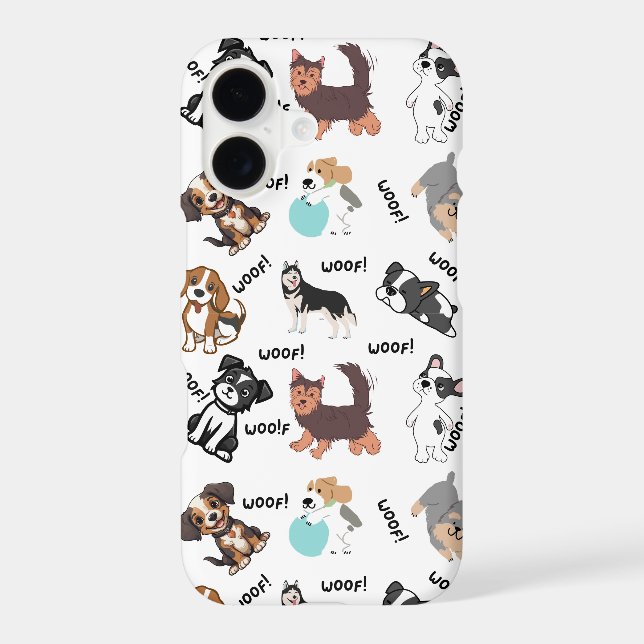 Playful Pups and Woofing Dogs iPhone / iPad case (Back)