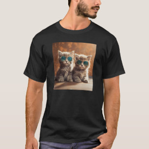 Playful Purrfection Cool Sunglasses Kittens for Ca T-Shirt
