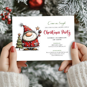 Playful quirky Santa Christmas party invitation