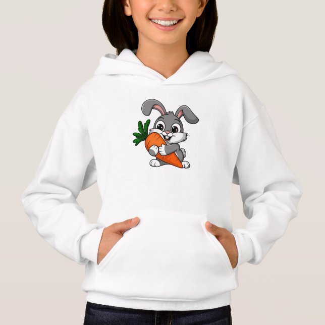 Playful rabbit with a big carrot  (Front)