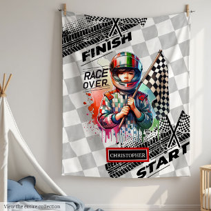 Playful Racing Blanket Formula 1 Sport Car Boy