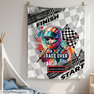 Playful Racing Blanket Formula 1 Sport Car Boy