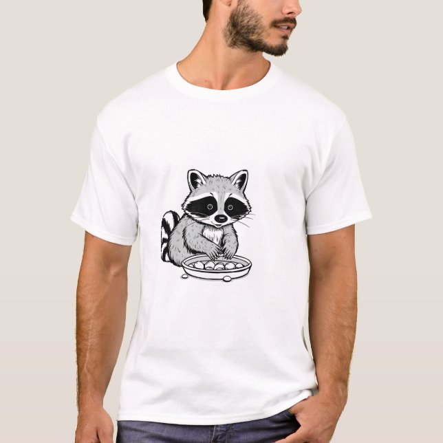 Playful Racoon Fun T-Shirt (Front)