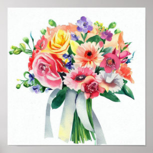 Playful Rainbow, Attendants Bouquet (D) Poster