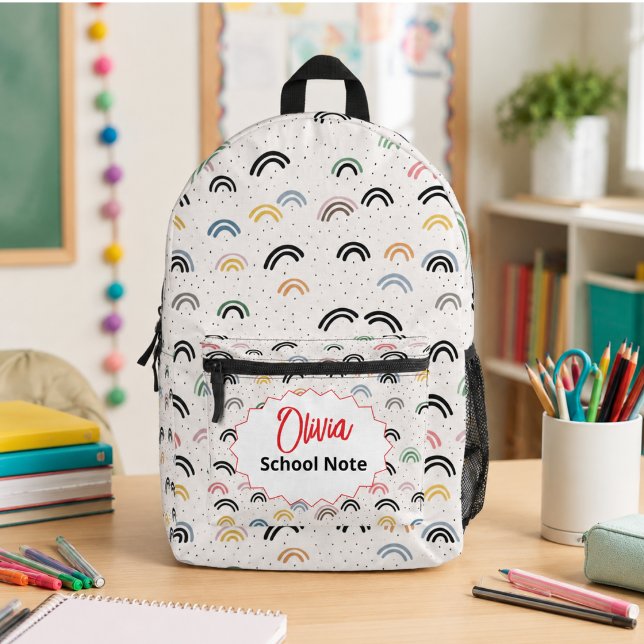Playful Rainbow Back to School Supplies Teachers Printed Backpack (Playful Rainbow Back to School Supplies Teachers Printed Backpack)