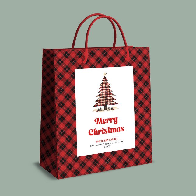 Playful red black tartan gift bag holiday design (Playful red black tartan gift bag holiday design

)