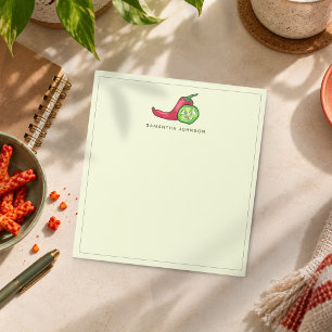 Playful Red Chile Pepper & Jalapeño Notepad