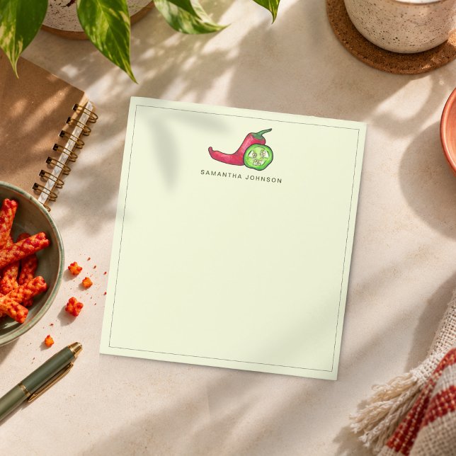 Playful Red Chile Pepper & Jalapeño Notepad (Creator Uploaded)