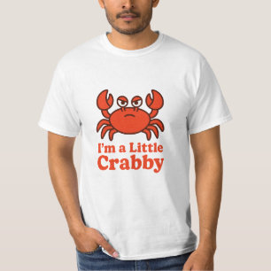 Playful Red Crab – “I’m a Little Crabby” Humour T-Shirt