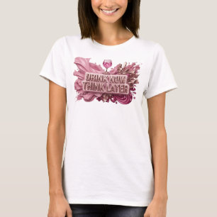 Playful Red DRINK NOW THINK LATER Print T-Shirt