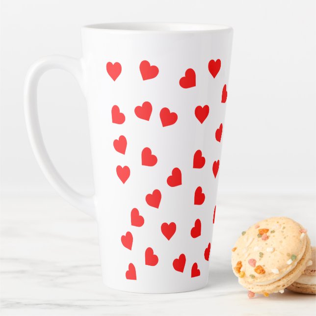 Playful Red Hearts  Latte Mug (In Situ)