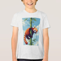Playful Red Panda Pixel Art T-Shirt