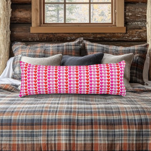 Playful Red Pink Fuchsia Hearts Valentine Pattern  Body Cushion