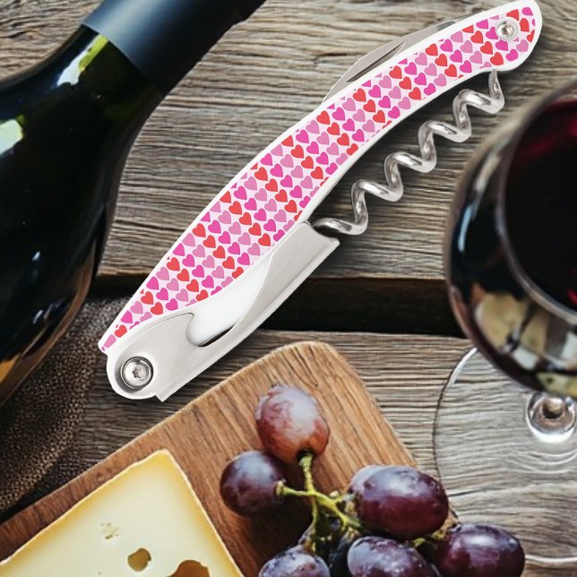 Playful Red Pink Fuchsia Hearts Valentine Pattern  Corkscrew (Creator Uploaded)