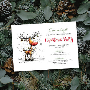 Playful Reindeer Festive Celebration Invitation