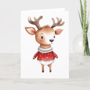 Playful Reindeer Holiday Card – Cute Blank Xmas