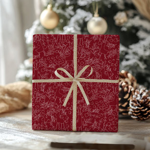 playful Reindeer & Winter Botanicals-  christmas  Wrapping Paper