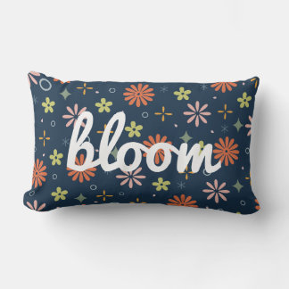 Playful Retro Bloom Lumbar Cushion
