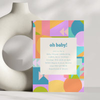 Playful Retro Colourful Geometric Baby Shower Part